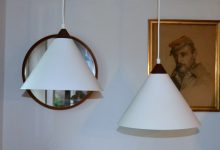 Model 580 Pendants by Uno & Östen Kristiansson for Luxus, Set of 2