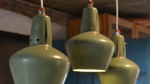 Vintage Aluminum Pendant Light, 1950s