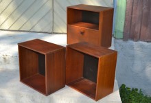 3 teak boxes.